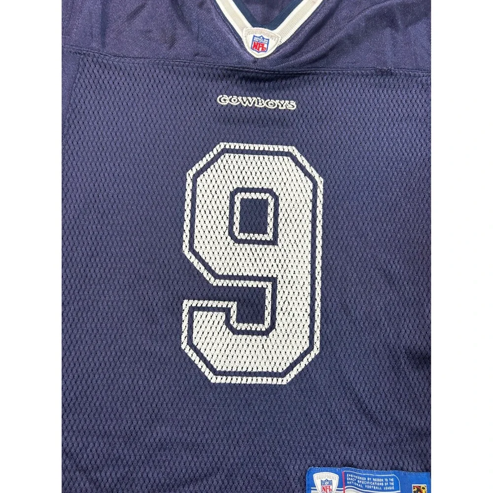 Reebok Tony Romo Dallas Cowboys Jersey Youth M Navy Blue NFL Football #9